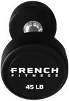 French Fitness Urethane Round Pro Style Dumbbell V2 45 lbs - Single (New) Image