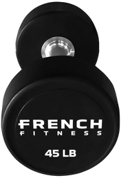 French Fitness Urethane Round Pro Style Dumbbell V2 45 lbs - Single - Side View