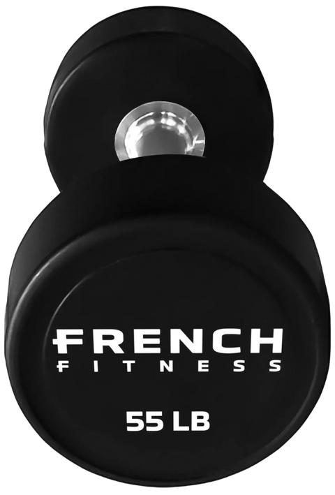 French Fitness Urethane Round Pro Style Dumbbell V2 55 lbs - Single (New) Image