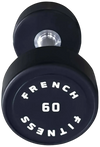 French Fitness Urethane Round Pro Style Dumbbell 60 lbs - Single (New)