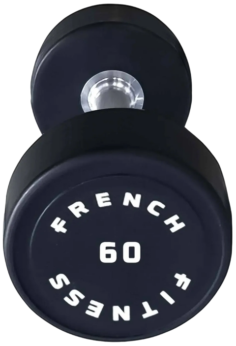 French Fitness Urethane Round Pro Style Dumbbell 60 lbs - Single (New)