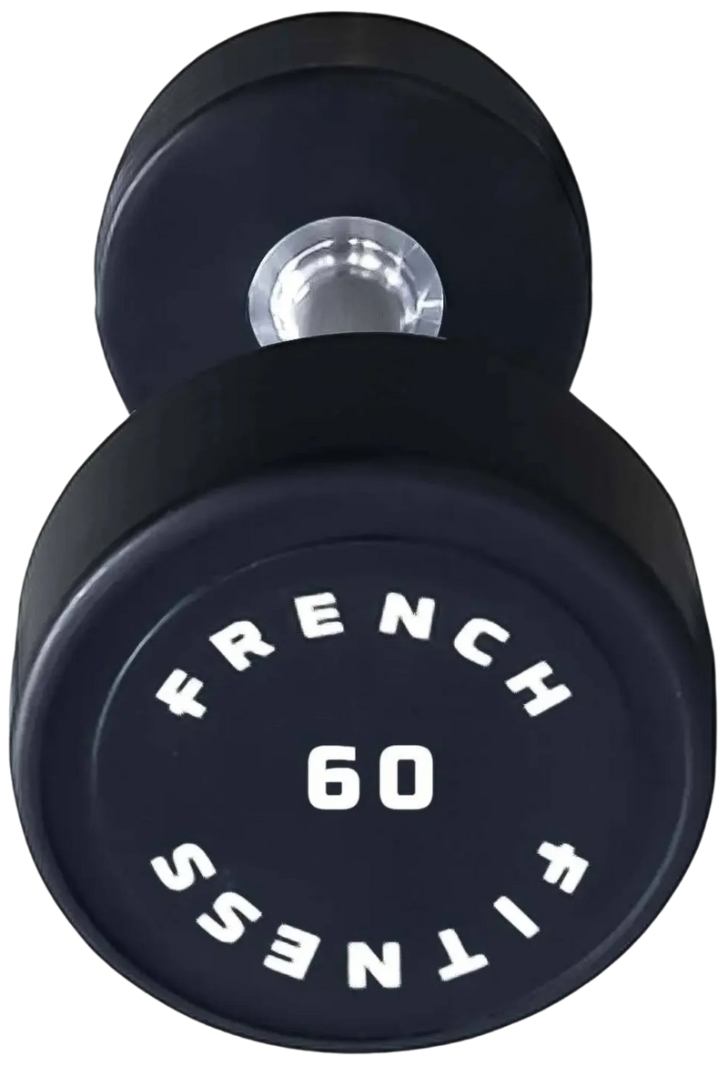 French Fitness Urethane Round Pro Style Dumbbell 60 lbs - Single (New)
