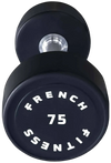 French Fitness Urethane Round Pro Style Dumbbell 75 lbs - Single (New)