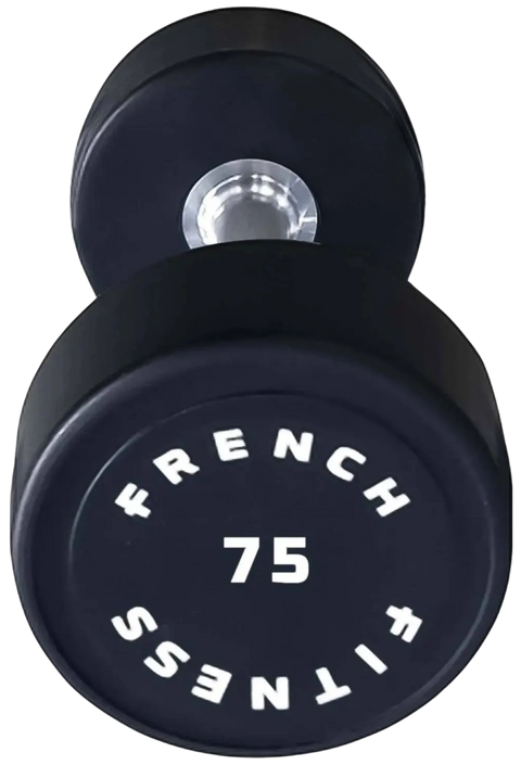 French Fitness Urethane Round Pro Style Dumbbell 75 lbs - Single (New)