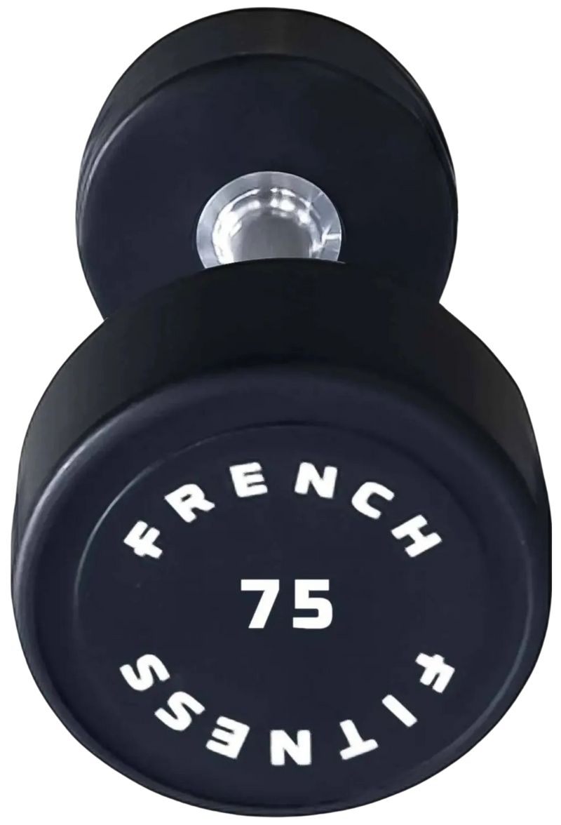 French Fitness Urethane Round Pro Style Dumbbell 75 lbs - Single (New)