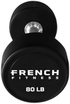 French Fitness Urethane Round Pro Style Dumbbell V2 80 lbs - Single (New) Image