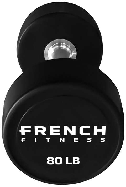 French Fitness Urethane Round Pro Style Dumbbell V2 80 lbs - Single (New) Image