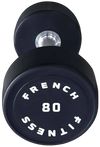 French Fitness Urethane Round Pro Style Dumbbell 80 lbs - Single (New)