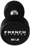 French Fitness Urethane Round Pro Style Dumbbell V2 95 lbs - Single (New) Image