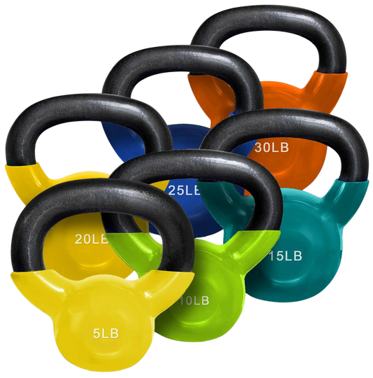 French Fitness Vinyl Kettlebell Set 5-30 lbs (New)