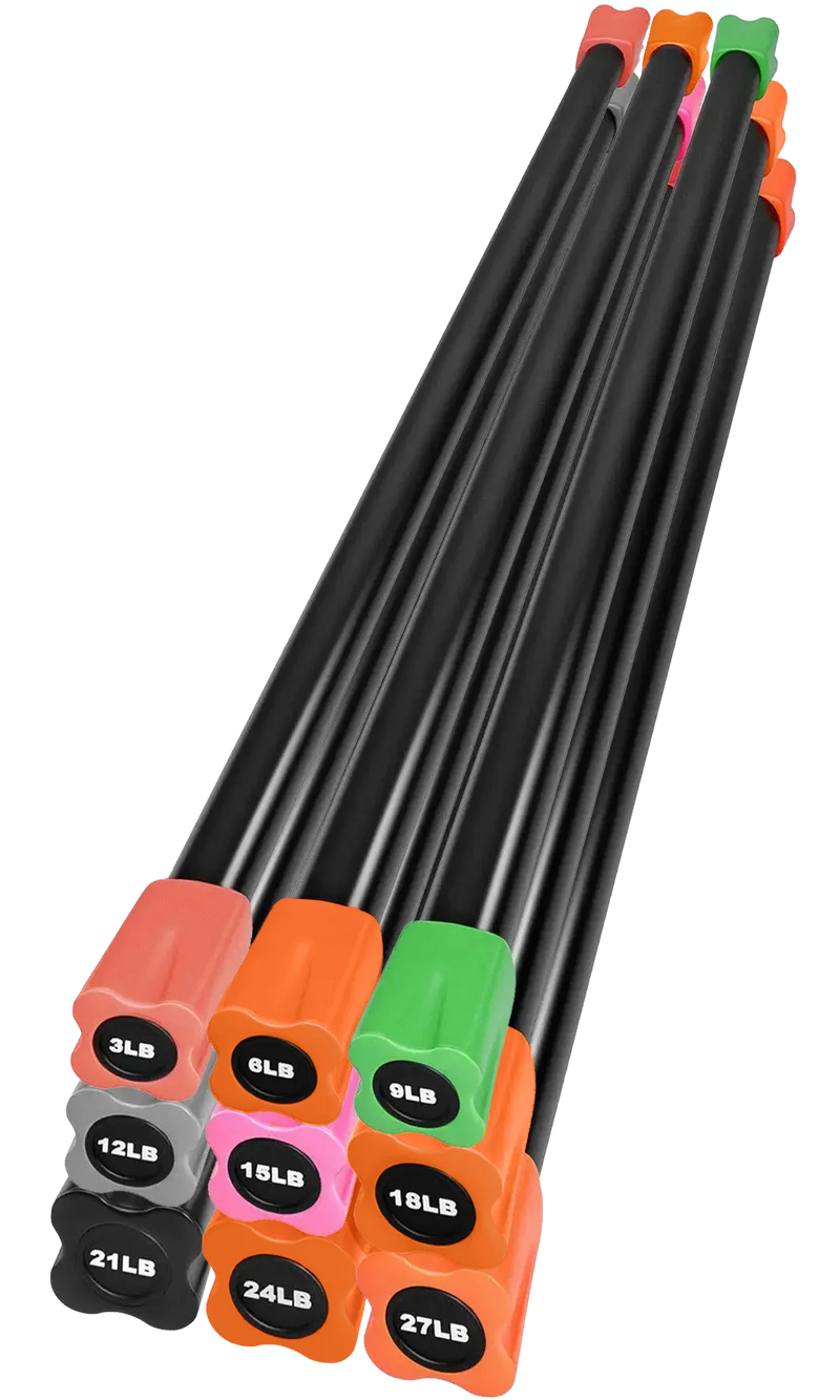 French Fitness Weighted Body Fitness Bar Set of 9 (New)