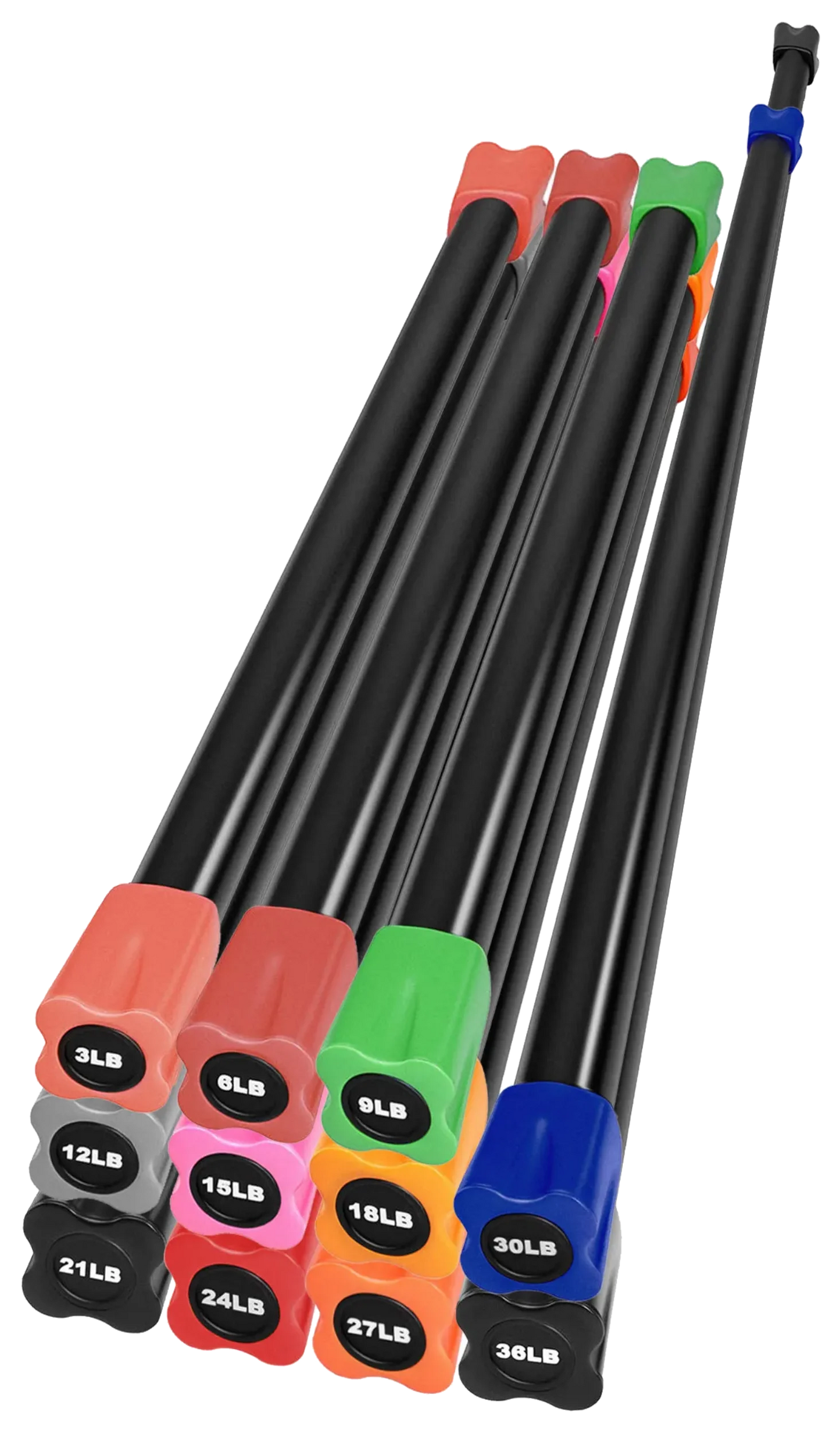 French Fitness Weighted Body Fitness Bar Set of 11 (New)