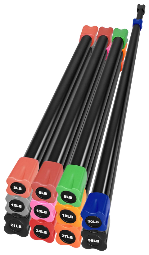 French Fitness Weighted Body Fitness Bar Set of 11 (New)