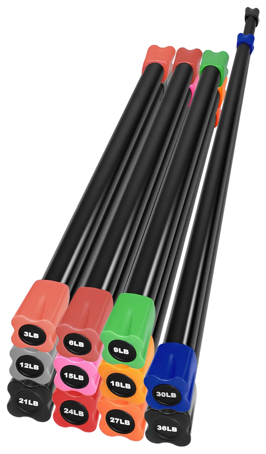 French Fitness Weighted Body Fitness Bar Set of 11 (New)