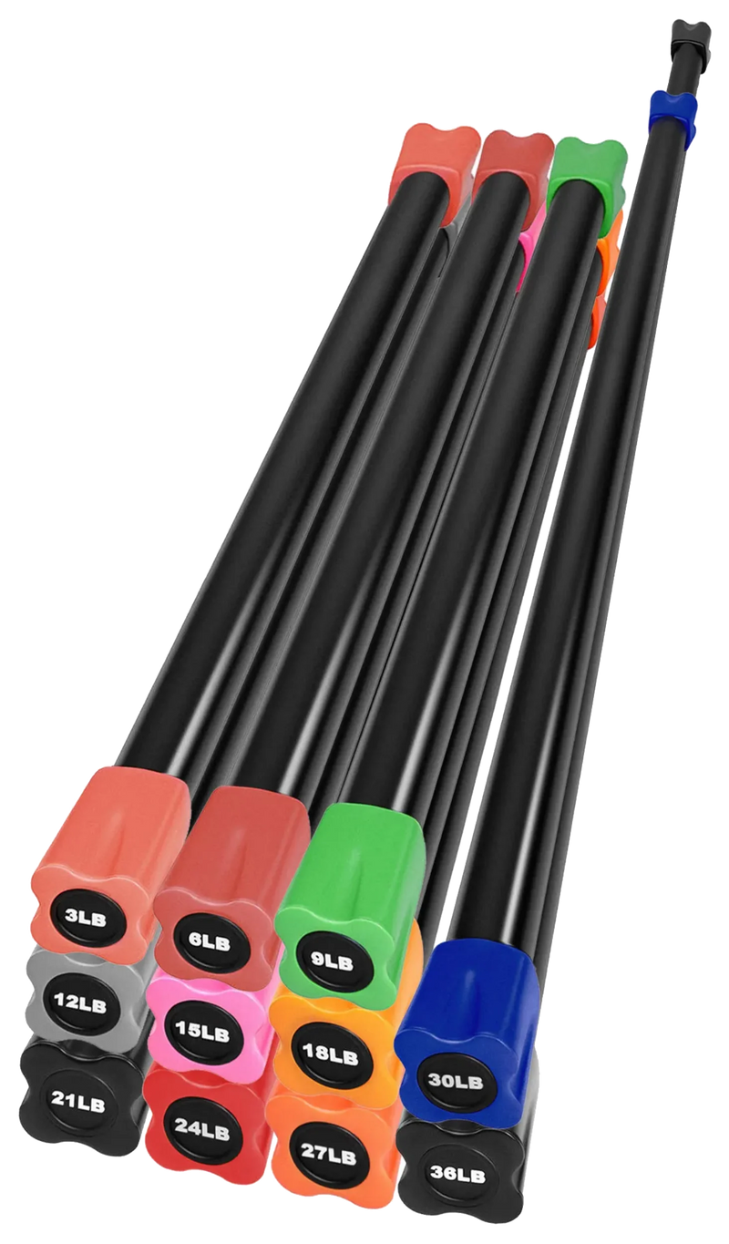 French Fitness Weighted Body Fitness Bar Set of 11 (New)