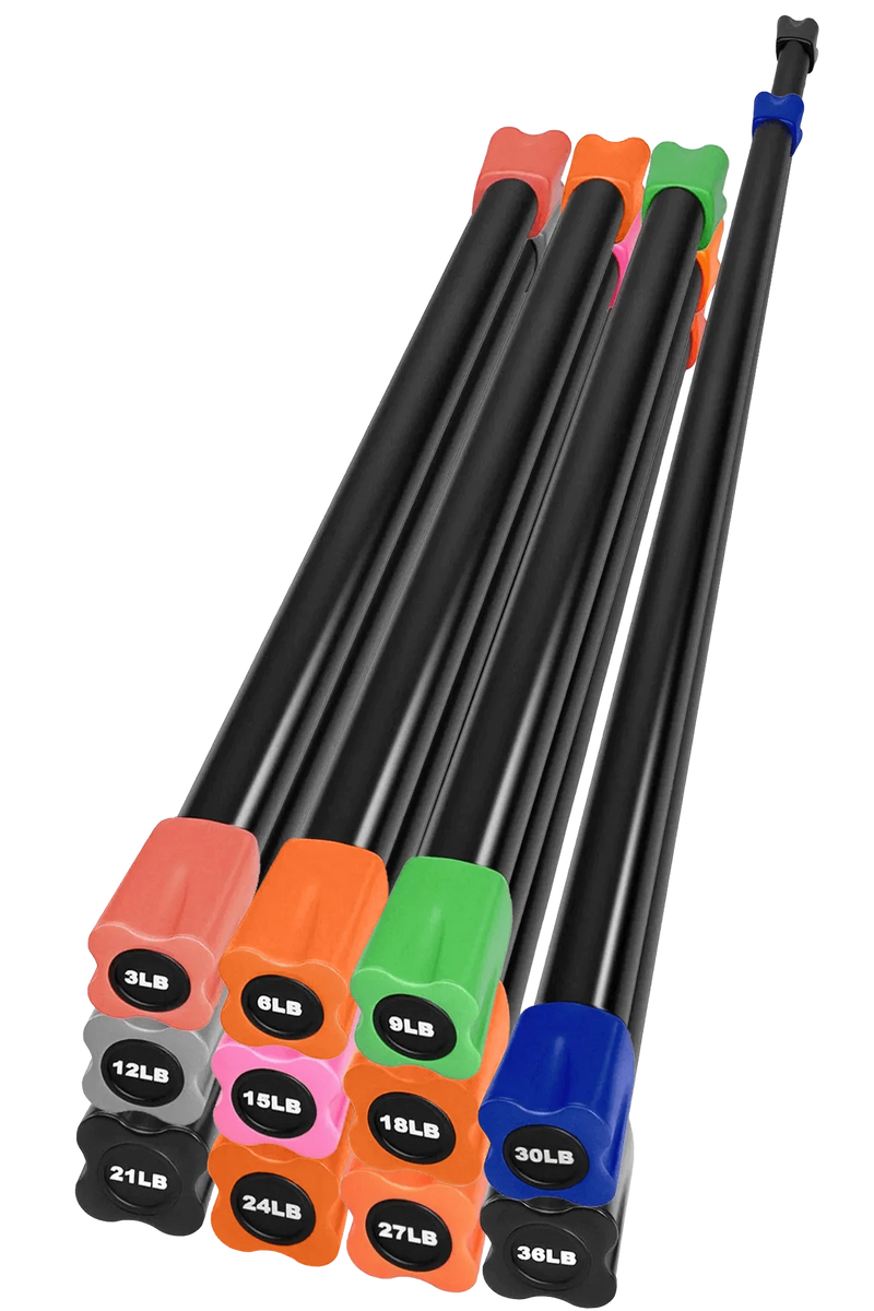 French Fitness Weighted Body Fitness Bar Set of 11 (New)