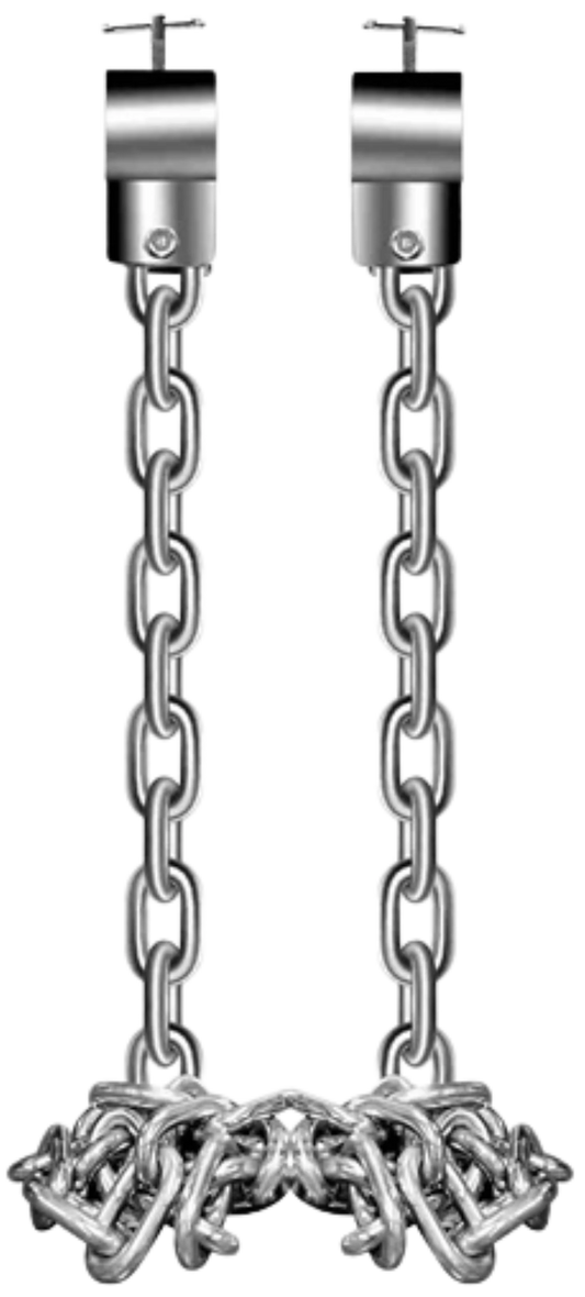 French Fitness Heavy Weight Lifting Chain Set of 2 w/Collars - 44 lbs (New)