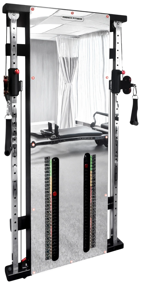 French Fitness Wall Mounted Mirror Functional Trainer (New)