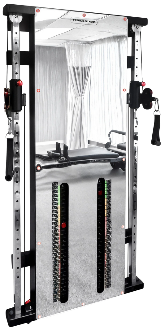 French Fitness Wall Mounted Mirror Functional Trainer (New)