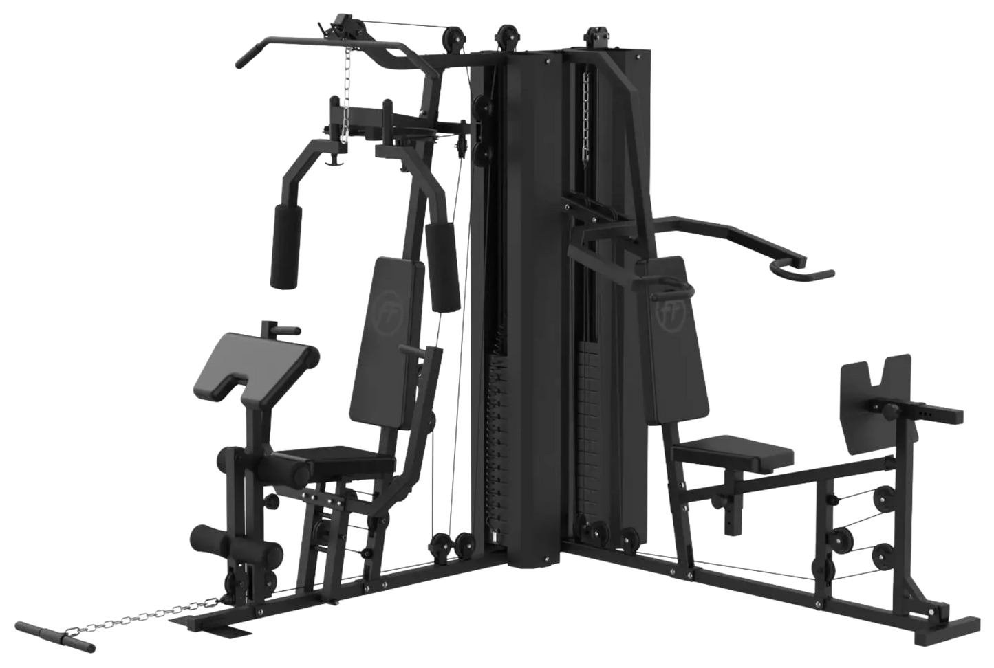French Fitness X2 Corner Home Gym System - Black (New)