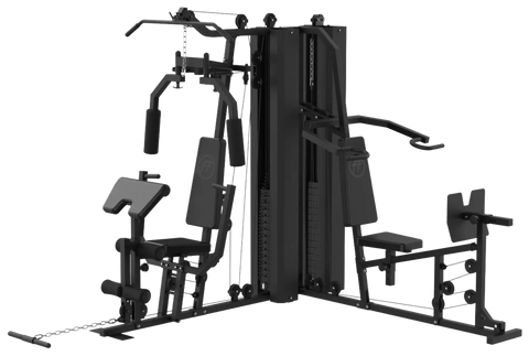 French Fitness X2 Corner Home Gym System - Black (New)