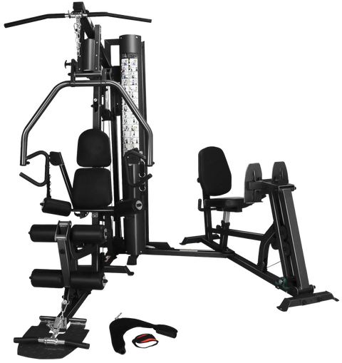 French Fitness X4 Functional Gym System w/Leg Press - Black (New)