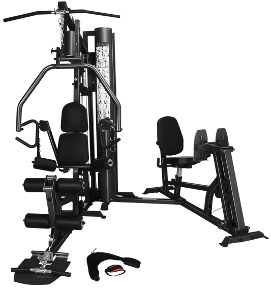 French Fitness X4 Functional Gym System w/Leg Press - Black (New)