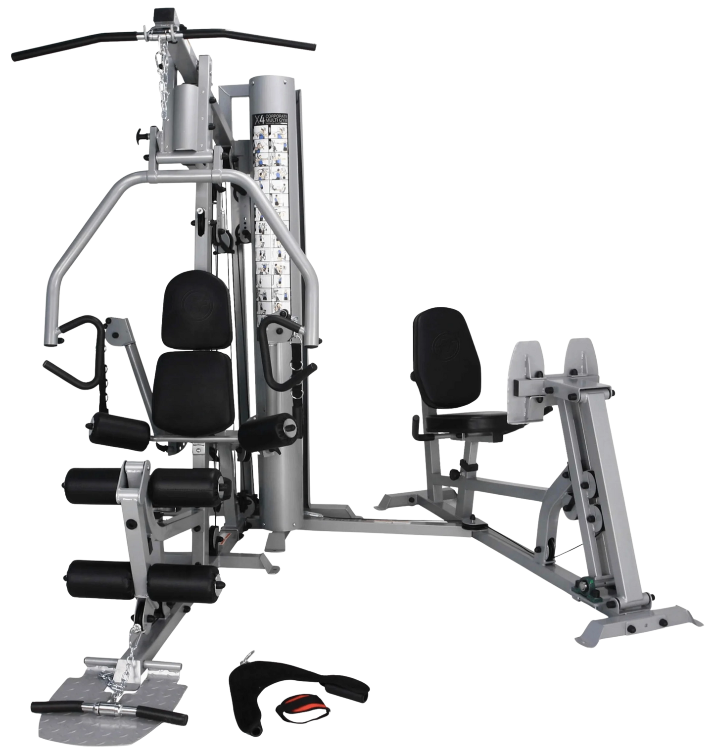 French Fitness X4 Functional Gym System w/Leg Press - Silver (New)