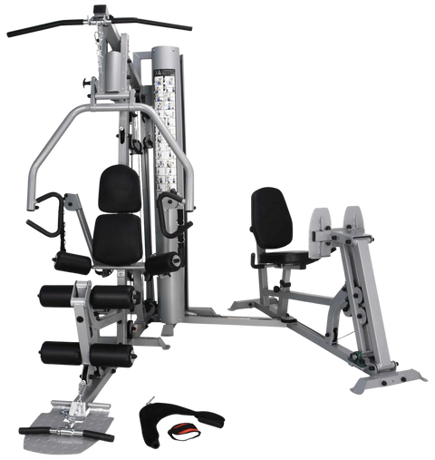 French Fitness X4 Functional Gym System w/Leg Press - Silver (New)