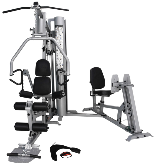 French Fitness X4 Functional Gym System w/Leg Press - Silver (New)