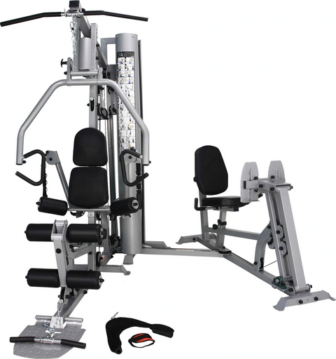 French Fitness X4 Functional Gym System w/Leg Press - Silver (New)