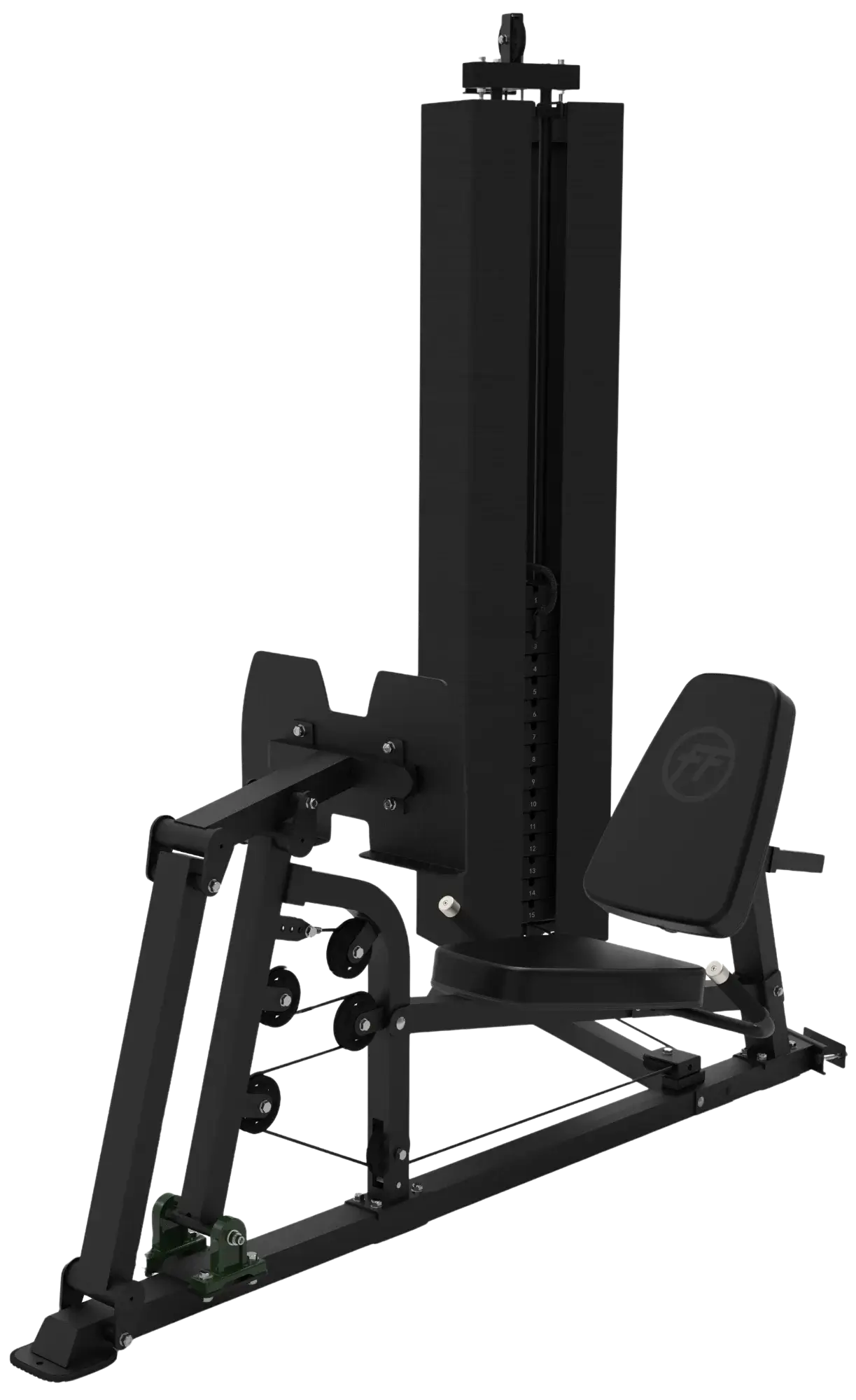 French Fitness X8-LP Leg Press - Black Attachment - Angled View