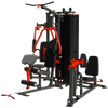 French Fitness X8 XL Multi Station Gym System, Red/Black (New)