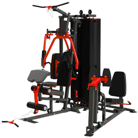 French Fitness X8 XL Multi Station Gym System, Red/Black (New)