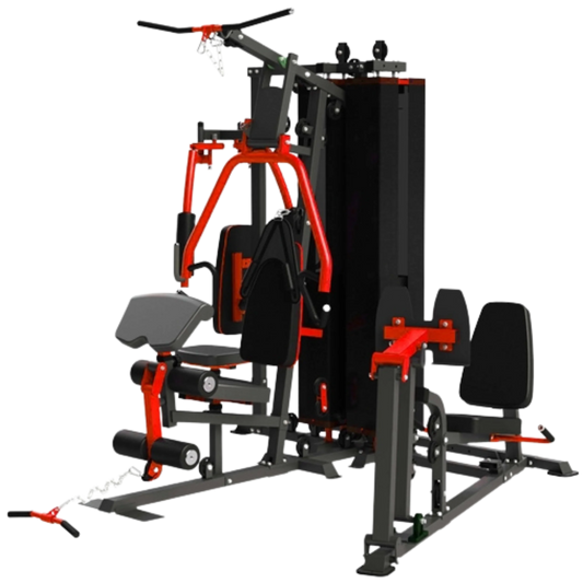 French Fitness X8 XL Multi Station Gym System, Red/Black (New)
