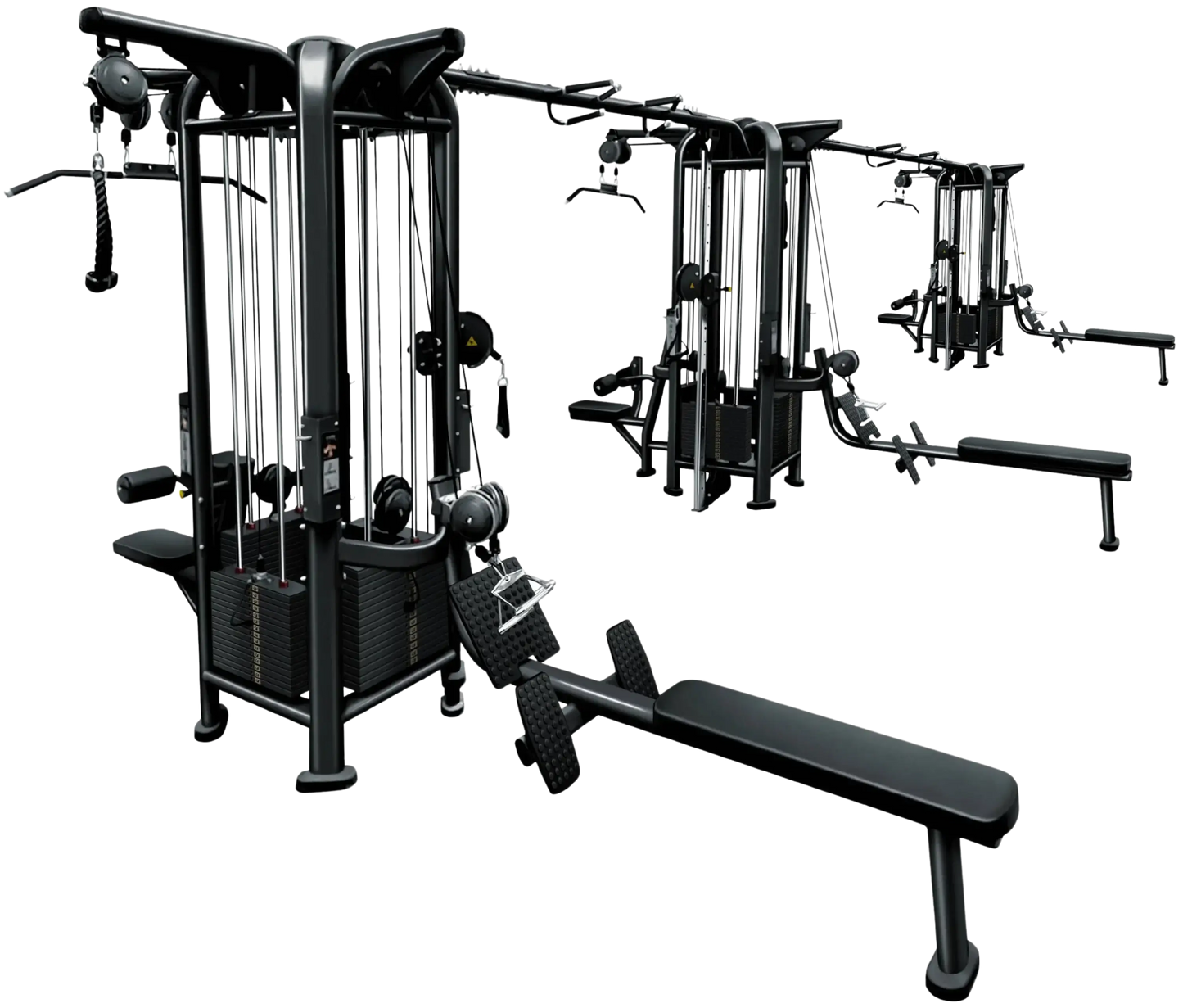 French Fitness FFB Black 12 Stack Multi Jungle Gym (New)