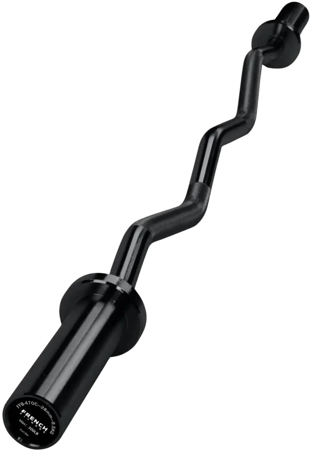 French Fitness Black 47" Olympic EZ Curl Bar (New)