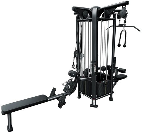French Fitness FFB Black 4 Stack Multi Jungle Gym (New)