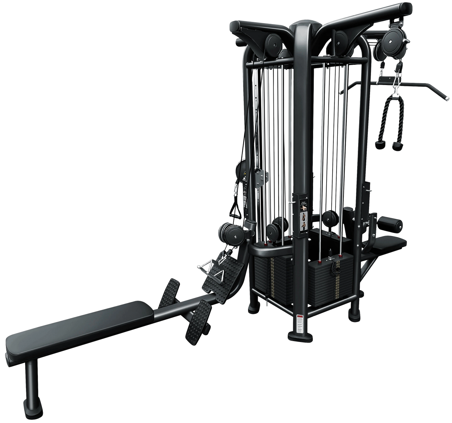 French Fitness FFB Black 4 Stack Multi Jungle Gym (New)