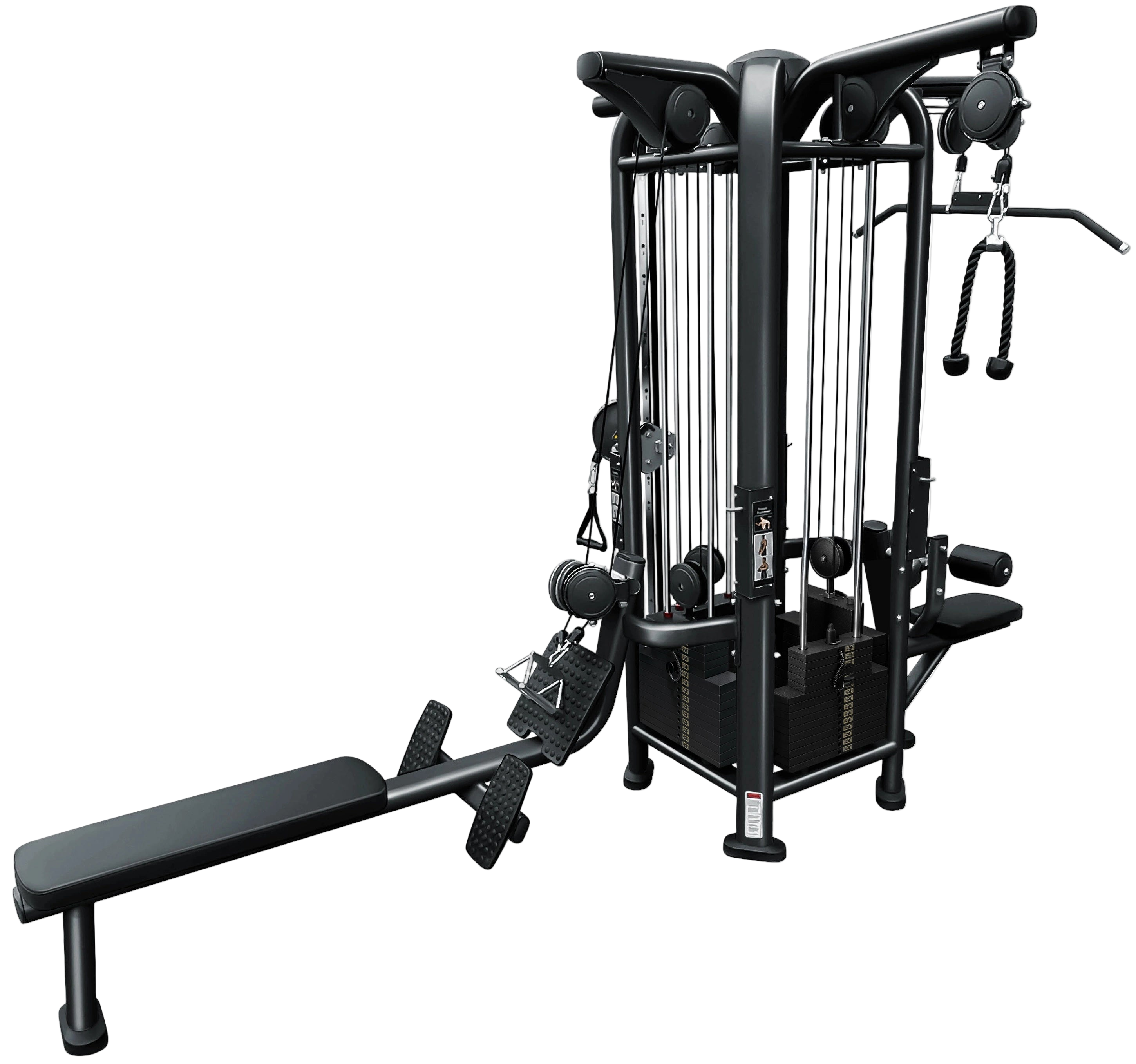 French Fitness FFB Black 4 Stack Multi Jungle Gym (New)