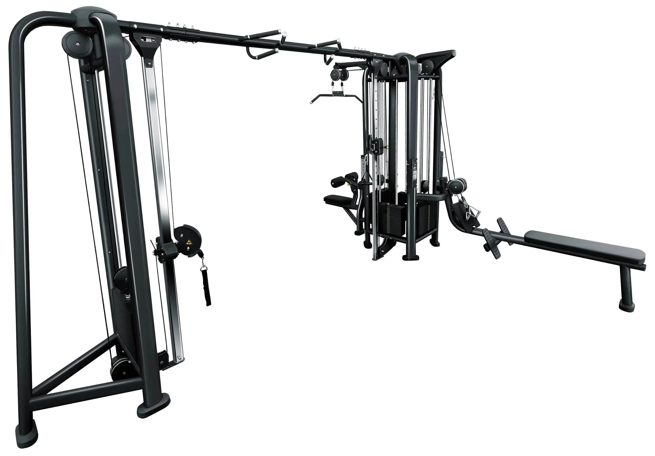 French Fitness FFB Black 5 Stack Multi Jungle Gym - Side View