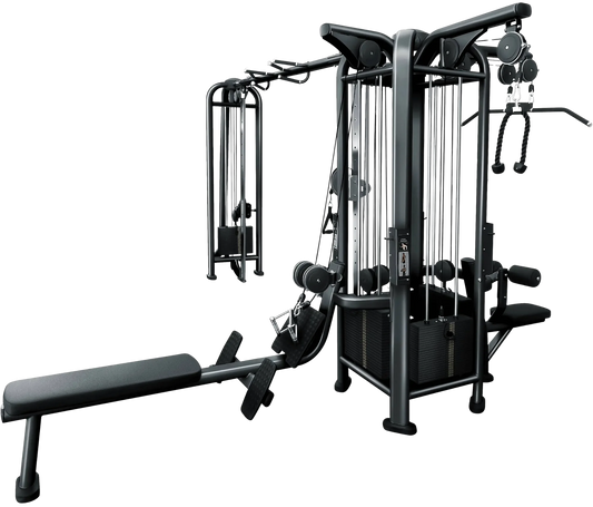French Fitness FFB Black 5 Stack Multi Jungle Gym (New)