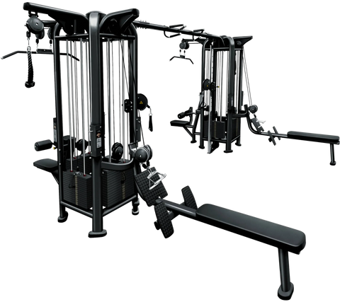 French Fitness FFB Black 8 Stack Multi Jungle Gym (New)