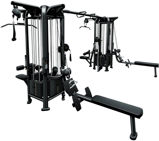 French Fitness FFB Black 8 Stack Multi Jungle Gym (New)