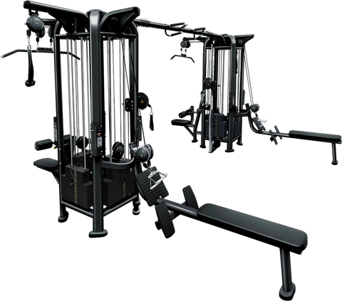 French Fitness FFB Black 8 Stack Multi Jungle Gym (New)