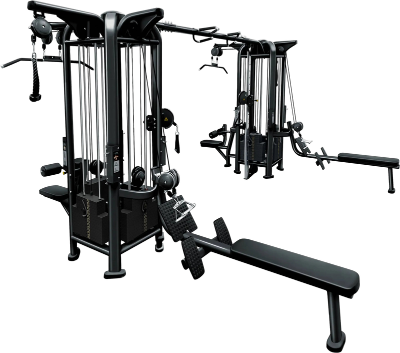 French Fitness FFB Black 8 Stack Multi Jungle Gym (New)