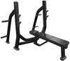 French Fitness FFB Black Olympic Flat Bench w/Weight Horns (New)