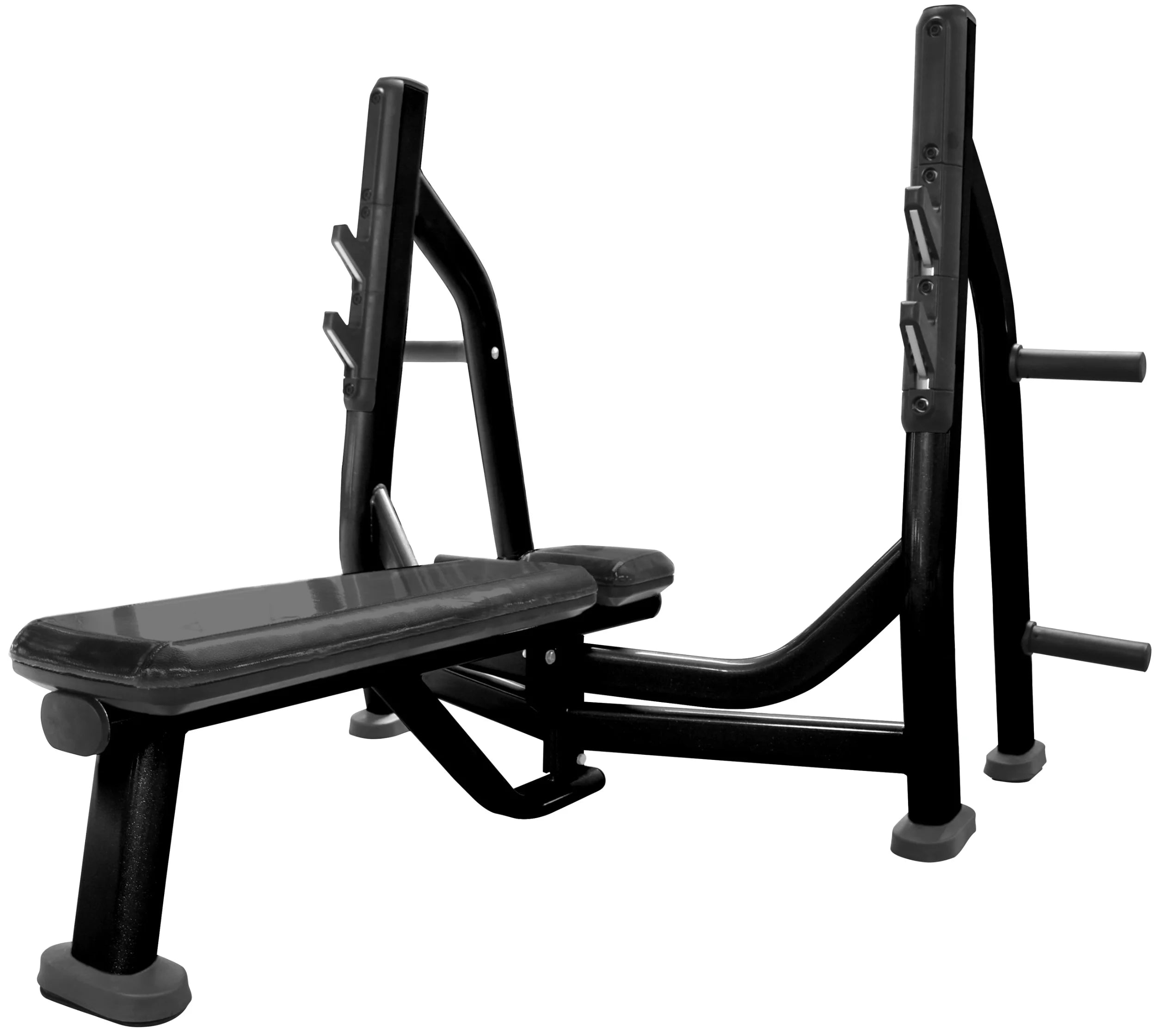 French Fitness FFB Black Olympic Flat Bench w/Weight Horns (New)