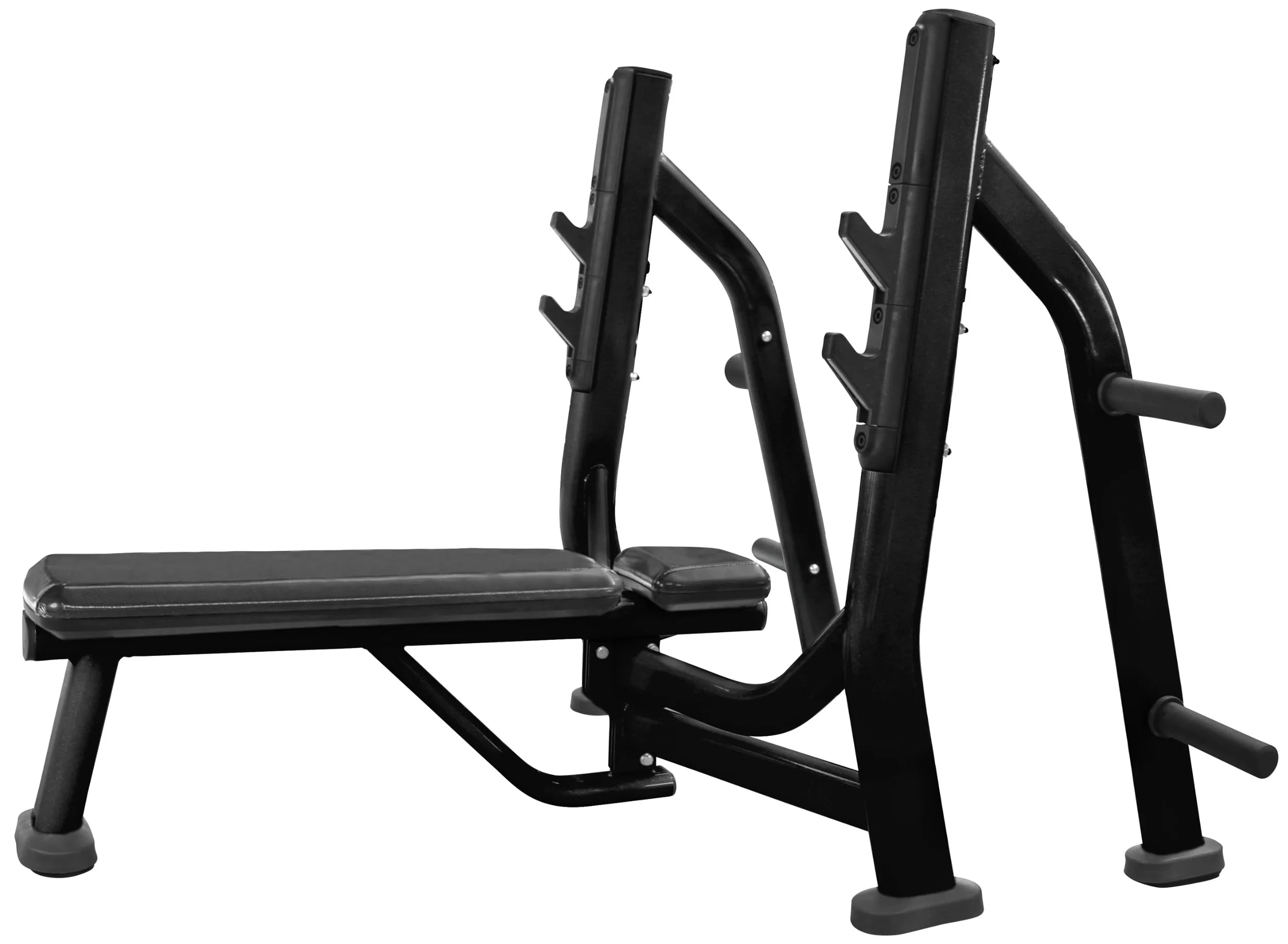 French Fitness FFB Black Olympic Flat Bench w/Weight Horns (New)