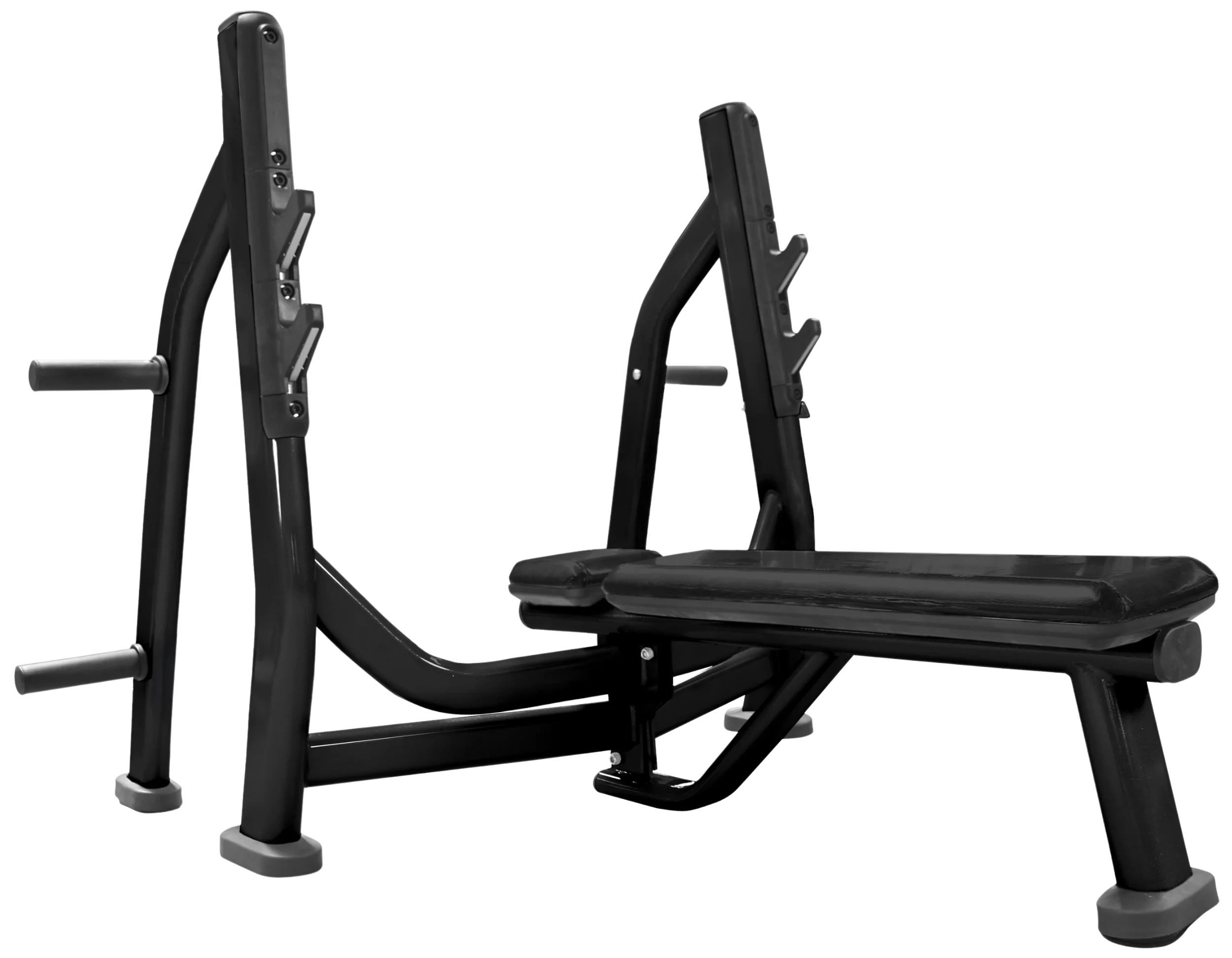 French Fitness FFB Black Olympic Flat Bench w/Weight Horns (New)